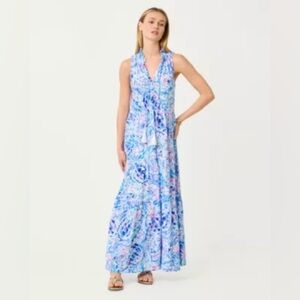 Lilly Pulitzer Malone breakwater blue tint party wave XS New